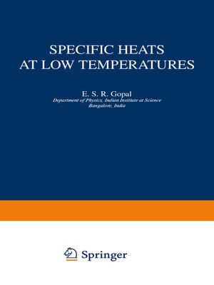 cover image of Specific Heats at Low Temperatures